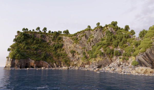 Large Coast Cliff PBR Scan 01