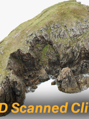 Large Coast Line Cliff PBR Scan