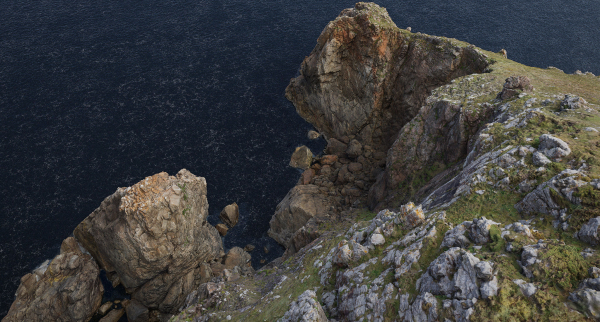 Large Coast Line Cliff PBR Scan