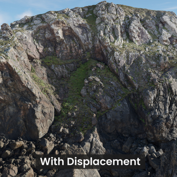 Large Coast Line Cliff PBR Scan