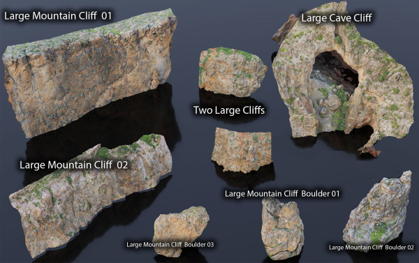 Large Mountain Cliffs PBR Scan Collection