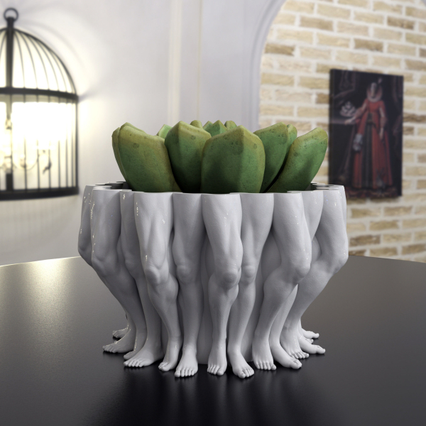 Leg strong man pot planter