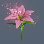 Lily flower rigged animated