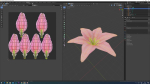 Lily flower rigged animated