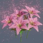 Lily flower rigged animated