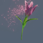 Lily flower rigged animated