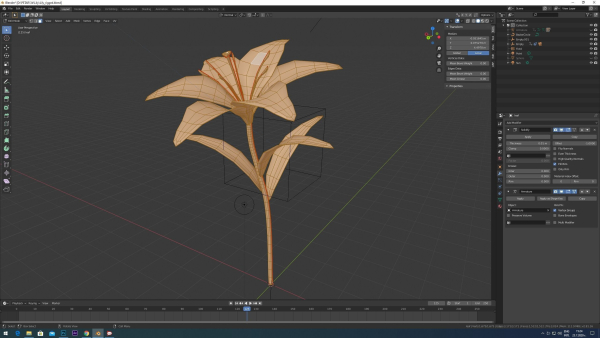 Lily flower rigged animated