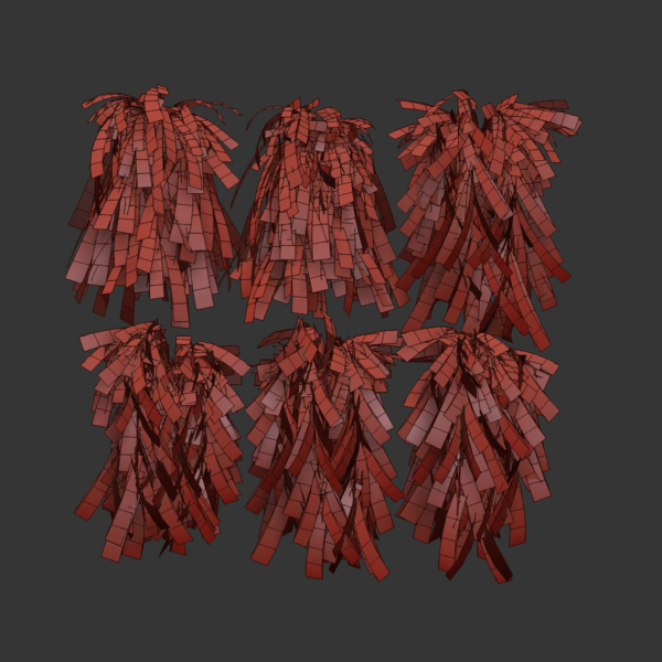 low poly 3d hanging plants collection