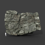 Low poly Black Cracked Modular Rock 220106