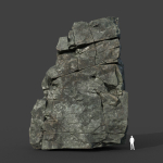 Low poly Black Cracked Modular Rock 220106
