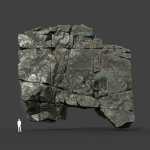 Low poly Black Cracked Modular Rock 220106