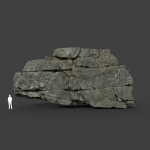 Low poly Black Cracked Modular Rock 220106