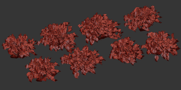 Low poly bushes collection vol 30-Blender