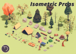 Low Poly Campament drop game asset camping pack