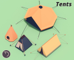 Low Poly Campament drop game asset camping pack