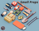 Low Poly Campament drop game asset camping pack