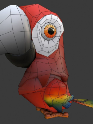 Low Poly Cartoon Macaw Not Rigged