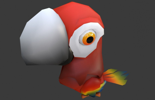Low Poly Cartoon Macaw Not Rigged