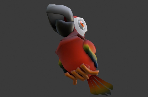 Low Poly Cartoon Macaw Not Rigged
