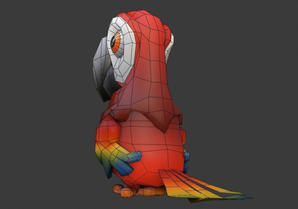 Low Poly Cartoon Macaw Not Rigged
