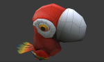 Low Poly Cartoon Macaw Not Rigged