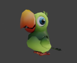 Low-Poly Cartoon Parrot Not Rigged