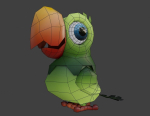 Low-Poly Cartoon Parrot Not Rigged