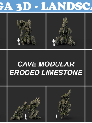 Low poly Cave Eroded Limestone Modular 210727
