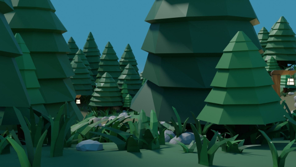 Low-poly Forest Assets and Scene
