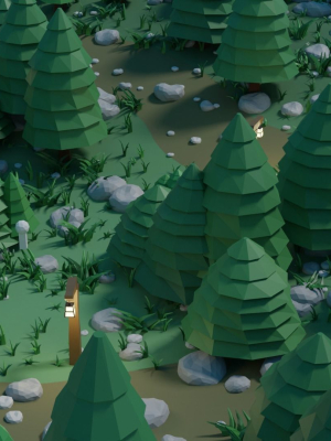 Low-poly Forest Assets and Scene