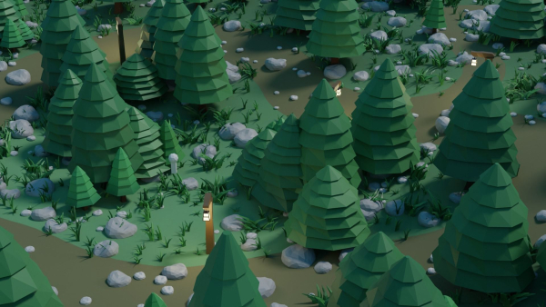 Low-poly Forest Assets and Scene