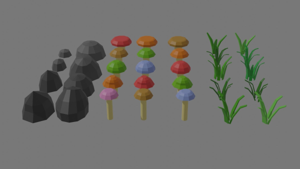 Low Poly Forest Decorations Pack