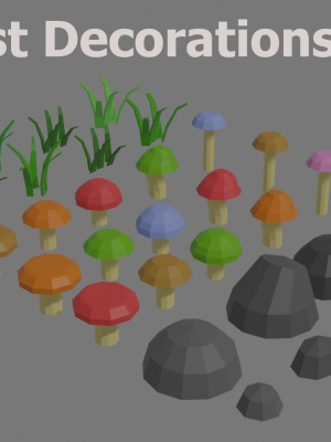 Low Poly Forest Decorations Pack