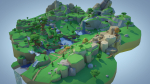 Low Poly Forest Scene with Tree Houses