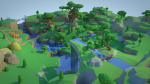 Low Poly Forest Scene with Tree Houses