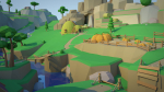 Low Poly Forest Scene with Tree Houses