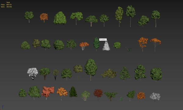 Low Poly Forest Summer Autumn Winter Stylish