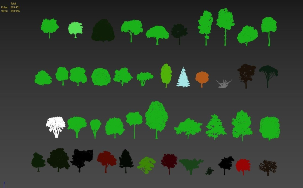 Low Poly Forest Summer Autumn Winter Stylish