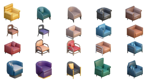 Low Poly Furniture - 1000 models collection interior Vol1-Vol2