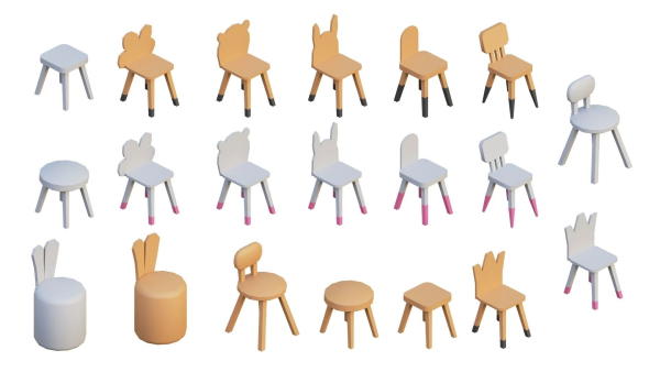 Low Poly Furniture - 1000 models collection interior Vol1-Vol2