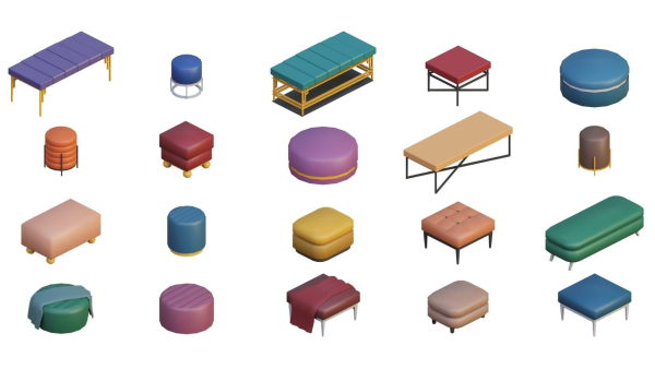 Low Poly Furniture - 1000 models collection interior Vol1-Vol2