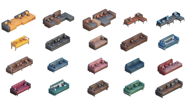 Low Poly Furniture - 1000 models collection interior Vol1-Vol2