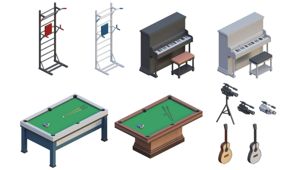 Low Poly Furniture - 1000 models collection interior Vol1-Vol2