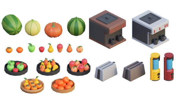 Low Poly Furniture - 1000 models collection interior Vol1-Vol2