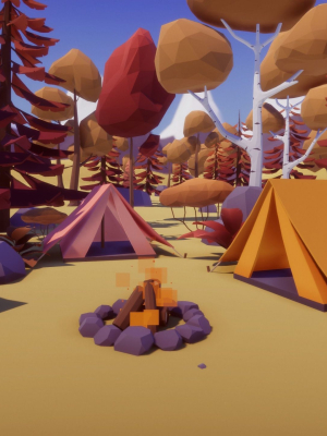Low Poly Nature - 4 Seasons Trees Grass and Rocks