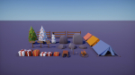 Low Poly Nature - 4 Seasons Trees Grass and Rocks