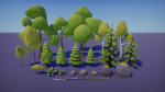 Low Poly Nature - 4 Seasons Trees Grass and Rocks