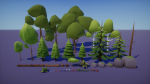 Low Poly Nature - 4 Seasons Trees Grass and Rocks