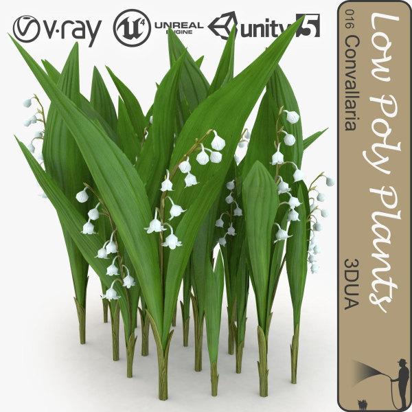Low Poly Plants dandelion flowers