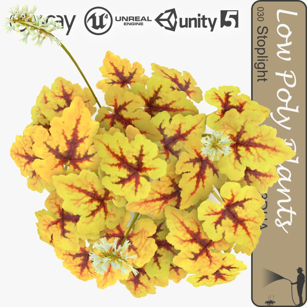 Low Poly Plants dandelion flowers